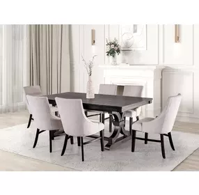 Gosport Black and Beige Upholstered Armchair Set of 2