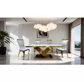 Palazzo Silver and Gold Side Chair Set of 2