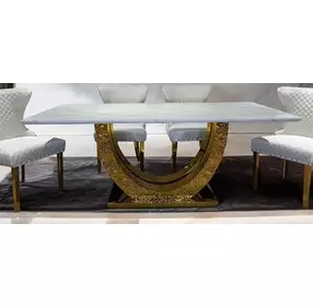 Portanova Gold Rectangular Dining Room Set