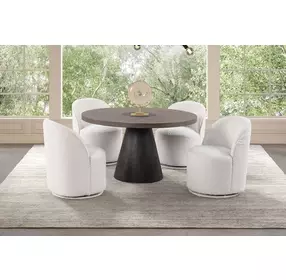 Broager Rustic Oak and Dark Walnut Round Dining Table