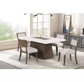 Grasten Dark Walnut and Light Gray Side Chair Set of 2