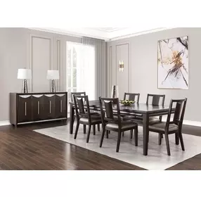 Hinwitz Espresso and Dark Gray Upholstered Side Chair Set of 2