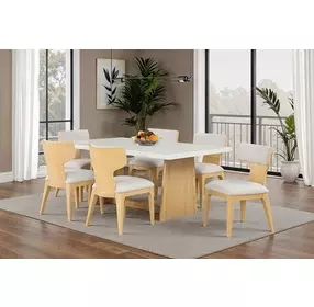 Caerwys Beige and Natural Upholstered Side Chair Set of 2