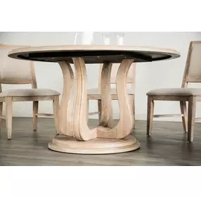 Orbetello Distressed Natural Round Dining Room Set