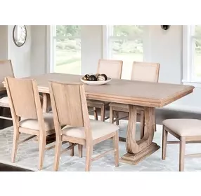 Orbetello Distressed Natural Extendable Rectangular Dining Room Set
