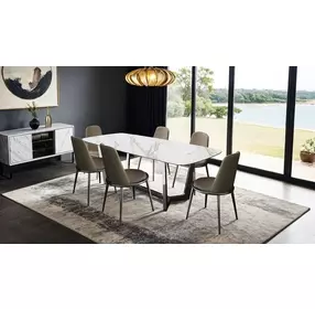 Norelli Silver and Taupe Upholstered Side Chair Set of 2