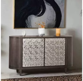 Sterling West Ash Gray 2 Door Server with Steel Panel