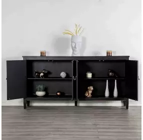 Viggo Weathered Black 4 Door Server