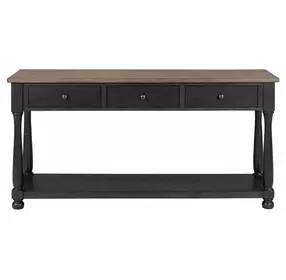 Neue Mills Weathered Black and Brown Rectangular Sofa Table