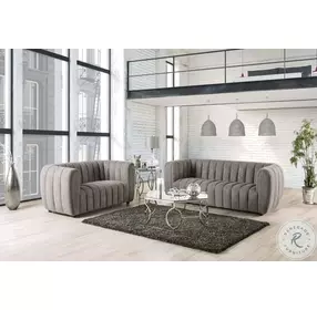 Aversa Charcoal Gray Loveseat