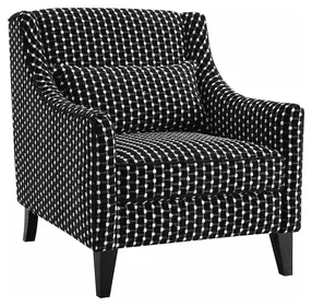 Viviani Black Upholstered Accent Chair with Pillow