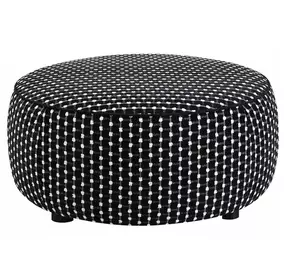 Viviani Black Upholstered Square Ottoman