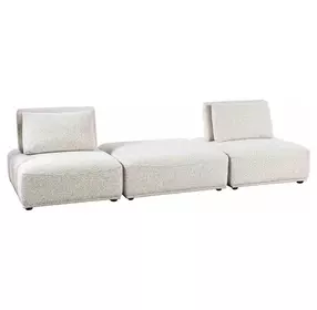 Stavanger Light Gray 3 Piece Modular Sectional with Square Ottoman
