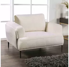 Gladbach Linen White Upholstered Accent Chair