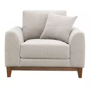 Watton Light Gray Upholstered Lounge Chair with Pillow