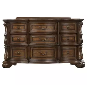 Leovanni Dark Brown 9 Drawer Dresser