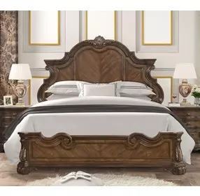 Leovanni Dark Brown Panel Bedroom Set