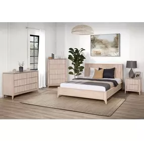 Gervais White Wash 5 Drawer Chest