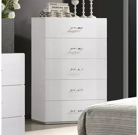 Stoholm White 5 Drawer Chest