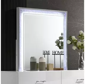 Stoholm White Square Dresser Mirror with LED