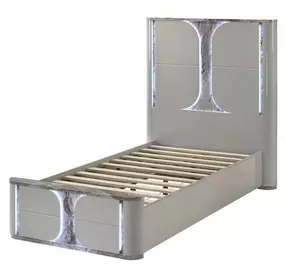 Cleburne Light Gray Youth Panel Bedroom Set with LED