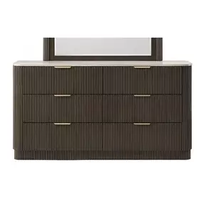 Merthyr Dark Walnut and White 6 Drawer Dresser