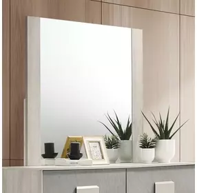 Lincolt White Wash Rectangular Dresser Mirror