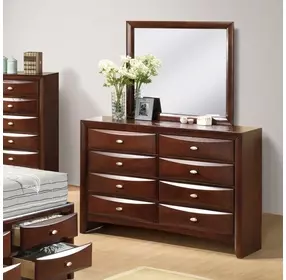 Zosimo Dark Cherry 8 Drawer Dresser