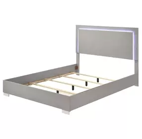 Sinistra Light Taupe Platform Bedroom Set with LED Light
