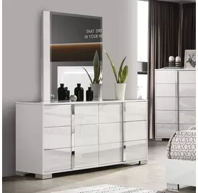 Sinistra White 6 Drawer Dresser