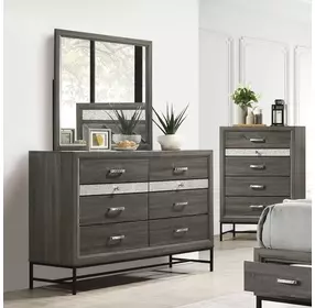 Voleta Gray 8 Drawer Dresser