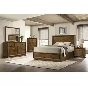 Kirkham Walnut Queen Panel Bed