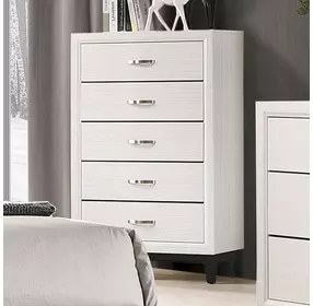 Errico White 5 Drawer Chest