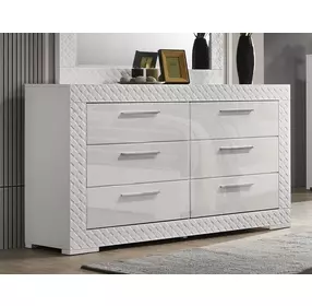 Whitby White 6 Drawer Dresser