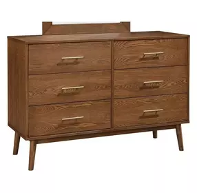 Tromso Walnut 6 Drawer Dresser