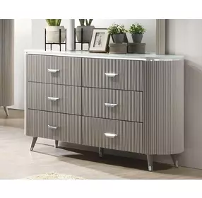 Aldridge Light Gray 6 Drawer Dresser