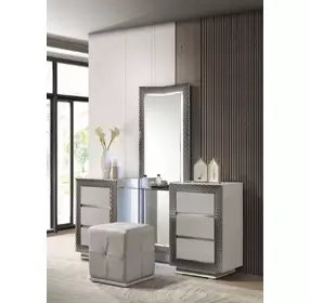 Ventnor Gray Vanity Set with Stool