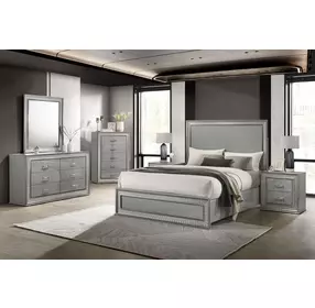 Cassiopeia Metallic Gray Queen Platform Bed