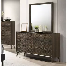 Chalfont Dark Brown 6 Drawer Dresser