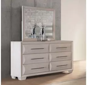 Hinwitz White Oak 6 Drawer Dresser