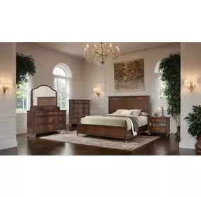 Westerham Dark Cherry 2 Drawer Nightstand with USB Charging and LED