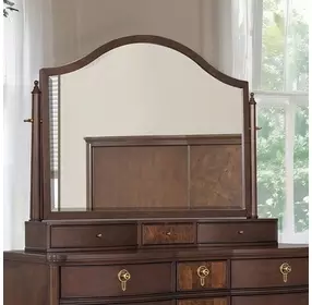 Westerham Dark Cherry Arched Dresser Mirror with 3 Drawers
