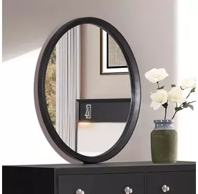 Torrance Black Round Dresser Mirror