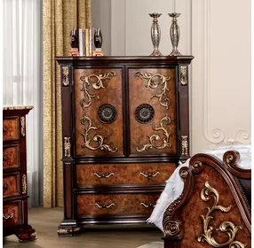 Aquilina Dark Cherry and Oak Panel Bedroom Set from Furniture of