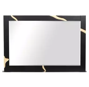 Goldsberg Black and Gold Rectangular Dresser Mirror