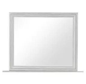 Basilone Rustic White Rectangular Dresser Mirror