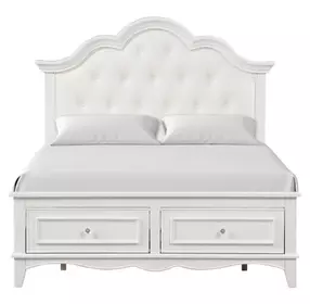 Naucalpan White Upholstered Storage Panel Bedroom Set