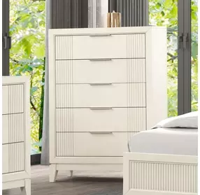 Isadore Antique White 5 Drawer Chest