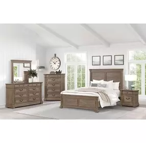 Sheringham Weathered Gray King Panel Bed