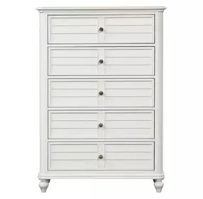 Whitehaven Antique White 5 Drawer Chest